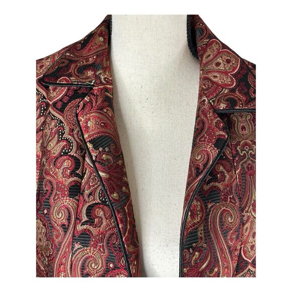 Vintage Giancarlo Ferrari Womens Tapestry Jacket Size 6 Open Front Paisley Boho - Picture 2 of 15